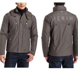 G-Star RAW Men's Recolite Quilted Hooded Overshirt Jacket Dark Gray Size Medium